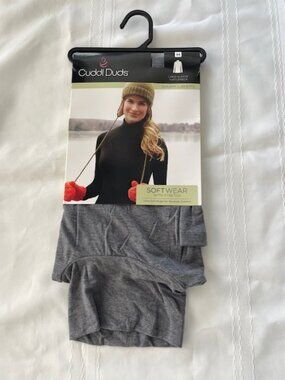 NEW Women's Cuddl Duds Gray Softwear Stretch Long Sleeve Turtleneck - Size M